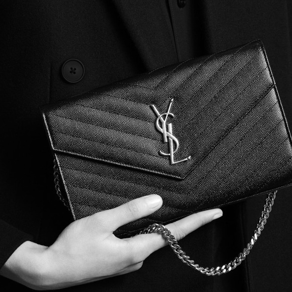 Yves Saint Laurent Handbags - *SOLD* Large Monogram Quilted Leather Wallet Chain